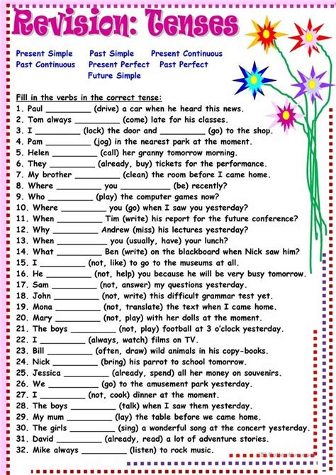 Simple Future Tense Worksheets With Answers