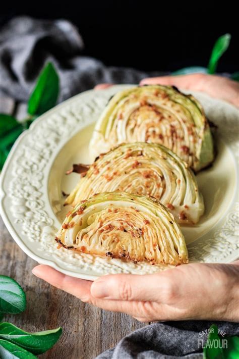 Roast for 10 to 12 minutes, then. Roasted Cabbage Wedges with Lemon Garlic Butter | Savor ...