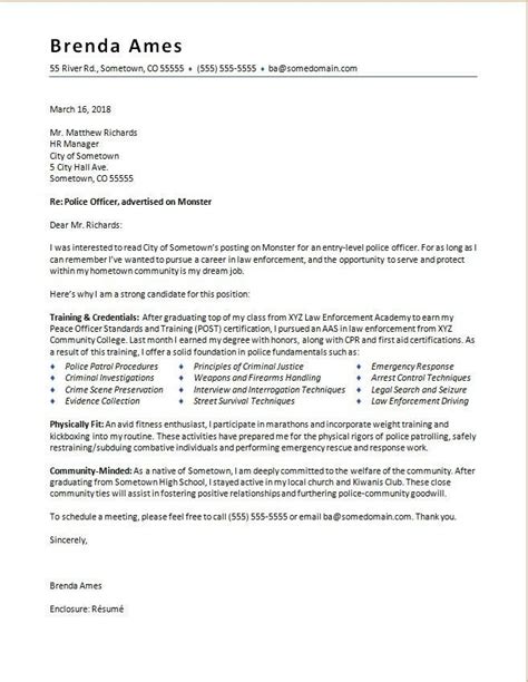 Cover Letter For New Police Officer Cover Letter Sample Format