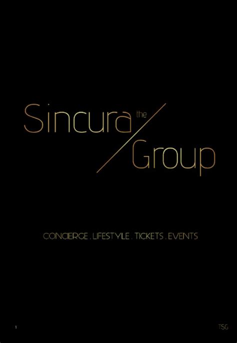 The Sincura Group Sincura Membership Prices Concierge Page 1