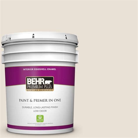 Behr Premium Plus 5 Gal 73 Off White Eggshell Enamel Low Odor