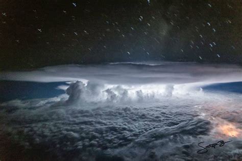 Amazing Airborne View Of A Thunderstorm Illuminated By Intracloud