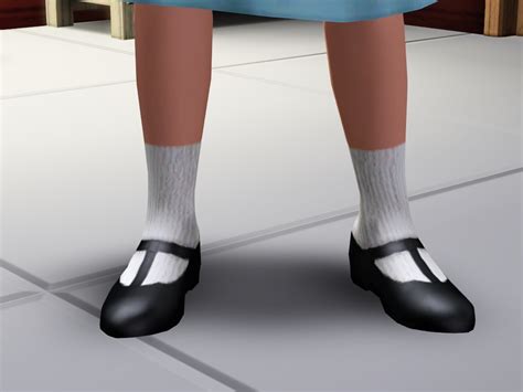 Mod The Sims Patent T Strap Pointy School Shoes