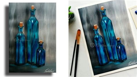 Easy Acrylic Painting Still Life Step By Step Painting Relaxing Glass Bottle Painting