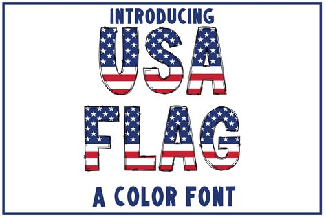 Usa Flag Font By Color Studio · Creative Fabrica