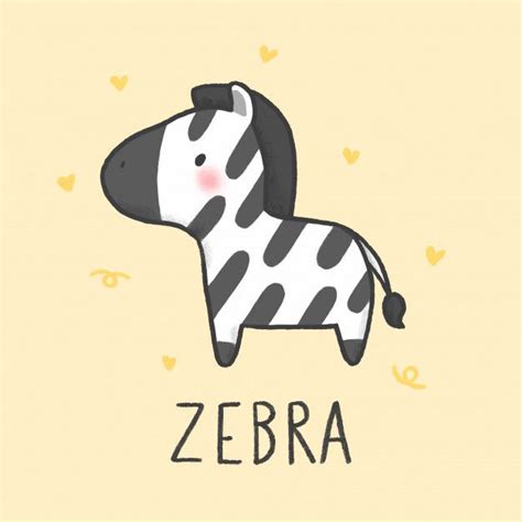 Cute Zebra Cartoon Hand Drawn Style Cute Cartoon Drawings Cute Cartoon