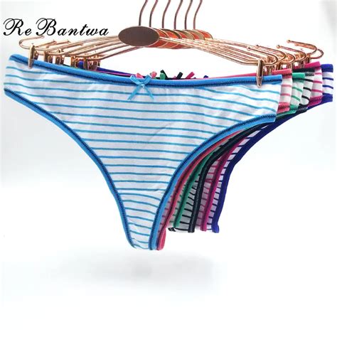 Rebantwa 10pcs Stretch Panties Lot Girl Cute G String Cheap Cartoon Funny Underwear For Women