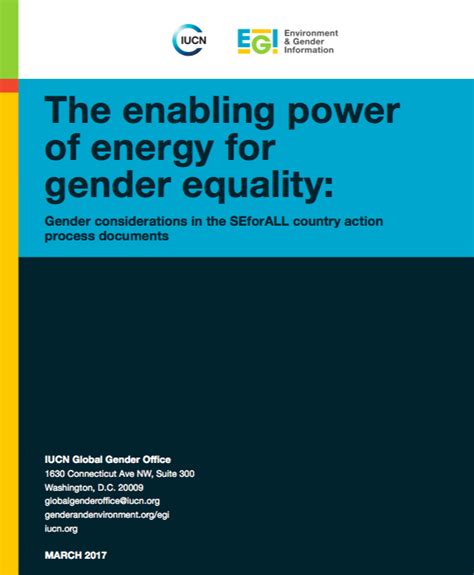 The Enabling Power Of Energy For Gender Equality Gender Considerations
