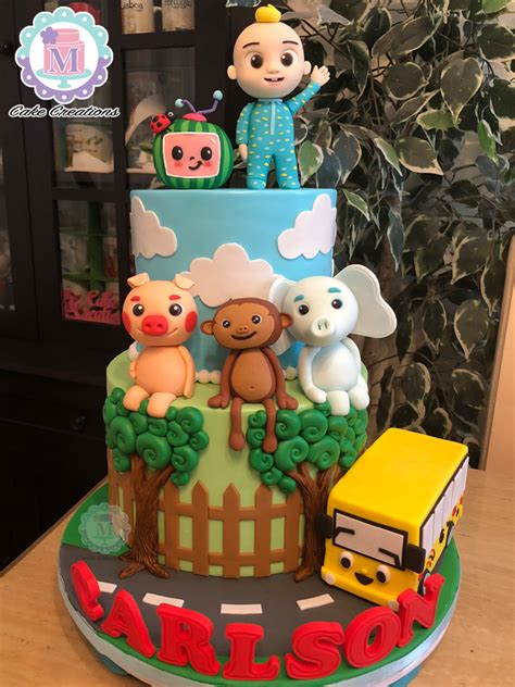 Great variety of cake flavors also available. cocomelon | Baby birthday party boy, Kids themed birthday ...