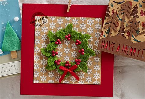 Our card blanks are ready and waiting to be transformed to suit your seasonal style! How to Make a Felt Holly Christmas Card - Hobbycraft Blog
