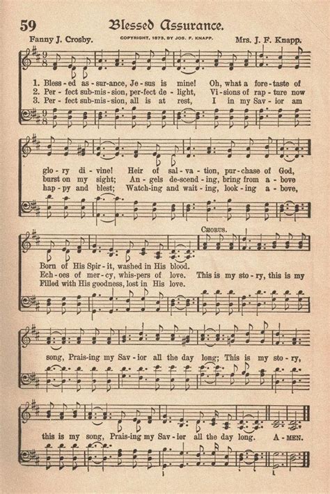 Free Printable Vintage Hymns Sheet Music