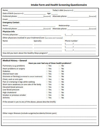 Health And Safety Questionnaire For Employees Template
