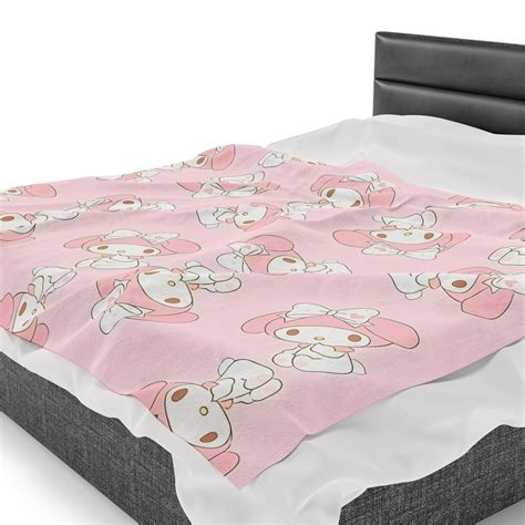 My Melody Sanrio Velveteen Plush Blanket Etsy