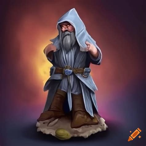 Dandd Gnome Wizard Silver Robe