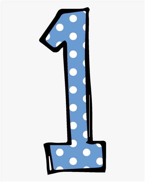 Download Clipart Numbers Polka Dot Cute Number 1 Clipart
