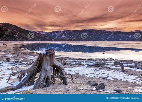 Idaho Sunrise Over A Lake In Winter Stock Image Image Of Nature