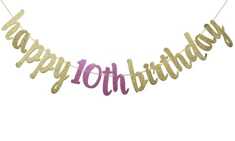 Buy Happy 10th Birthday Glitter Garland Banner Happy 10th Birthday