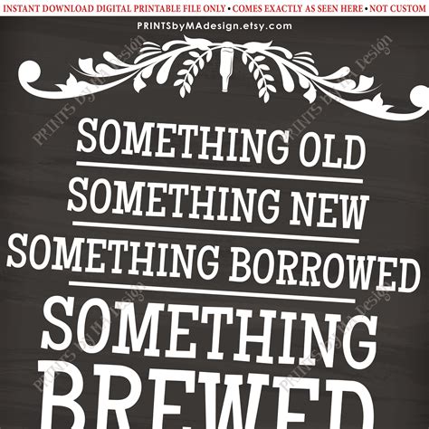 Wedding Beer Sign Something Old Something New Something Borrowed