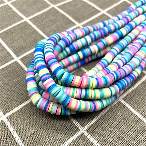 16inch 4mm6mm Flat Round Polymer Clay Beads Chip Disk Loose Spacer