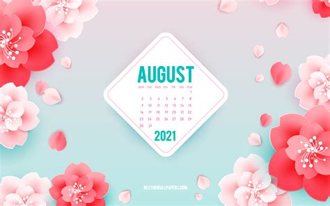 August 2021 Calendar Wallpapers Wallpaper Cave