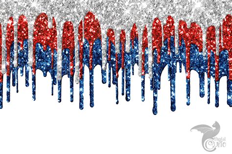 Red White And Blue Dripping Glitter By Digital Curio Thehungryjpeg