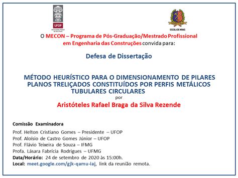 Convite para a defesa de dissertação do aluno Aristóteles ...