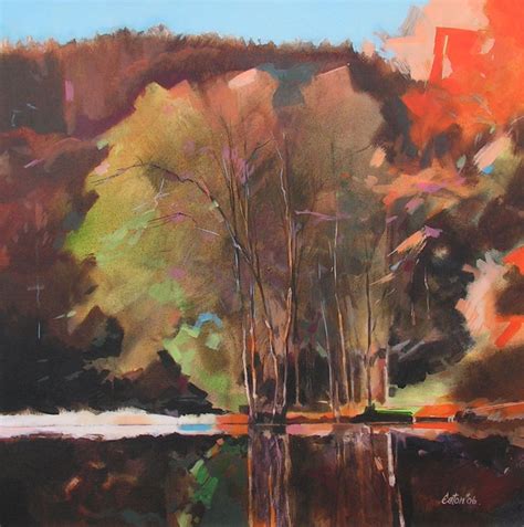 Semi Abstract Landscape Painting By Doug Eaton Cannop Ponds Acrylic