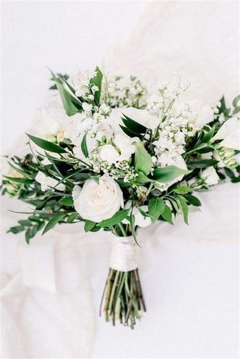 White And Green Elegant Wedding Bouquet Emmalovesweddings