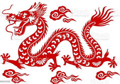 Chinese Dragon Papercut Art Stock Illustration Download Image Now