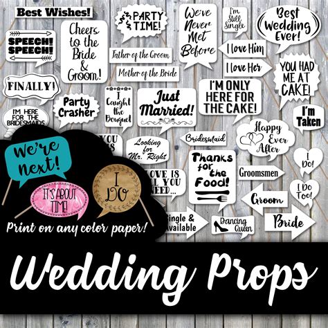 Wedding Photo Booth Prop Signs And Decorations Black Etsy