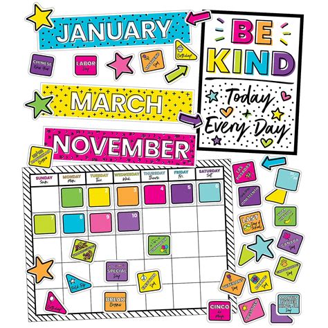 Carson Dellosa Education Kind Vibes Calendar Bulletin Board Set Cd