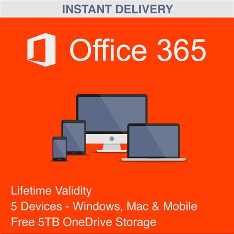 Office 365 A1 Plus Lifetime 5 Devices 5tb Onedrive