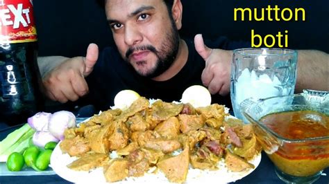 Asmr Eating Spicy Mutton Boti Curry With Basmati Rice Eating Show Real Mukbang No Talklng Youtube