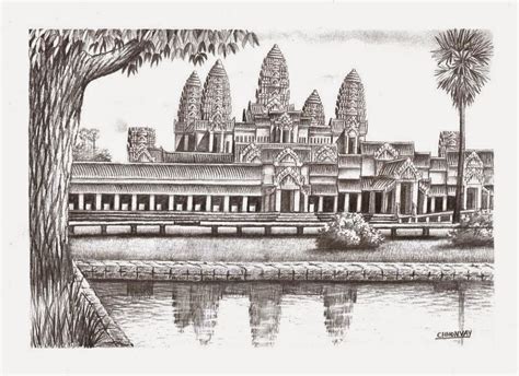 Angkor Wat Sketch At Explore Collection Of Angkor