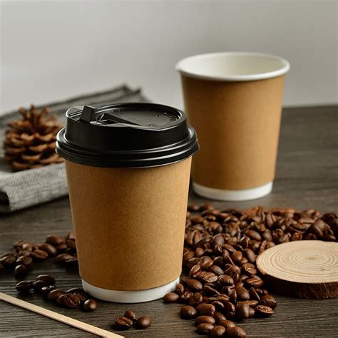 8oz Eco Friendly Thick Kraft Paper Coffee Cup Cafe Hotel Disposable ...