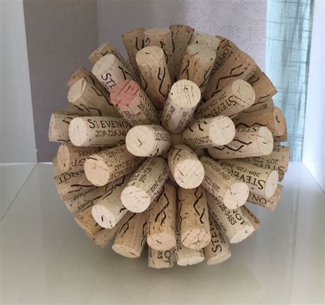 Easy To Make Decorative Wine Cork Ball With 5 Styrofoam Ball And Hot