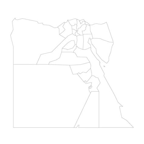 Egypt Political Map Of Administrative Divisions Governorates Blank