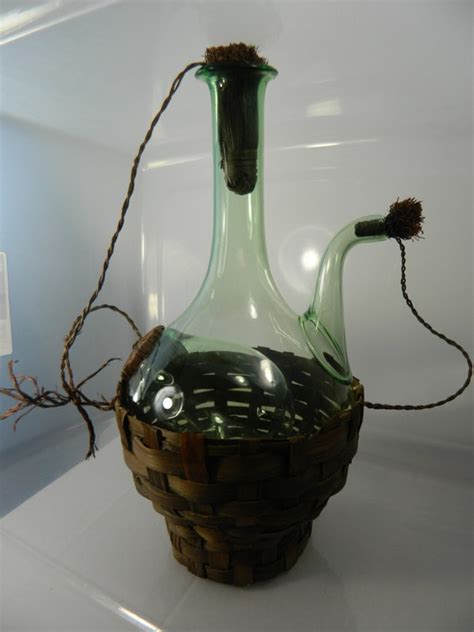 Vintage Decanter Italian Wine Bottle With Ice Chamber Wicker