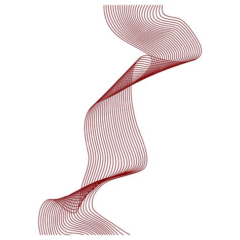 Outline Line Red Wave Vector Art Design Modern Simple Abstract