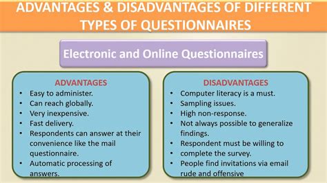 Advantages And Disadvantages Of Different Types Of Questionaires By