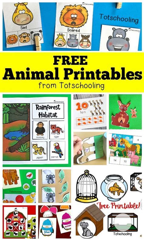 FREE Animal Printables for Preschool | Animal activities for kids, Pets