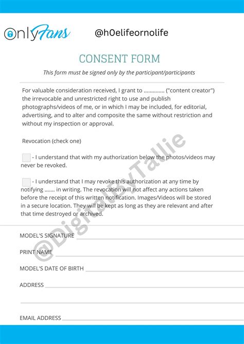 onlyfans content consent form editable template digital download etsy