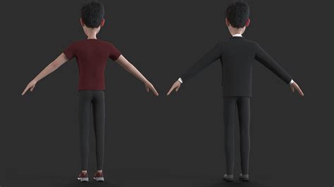 cartoon man rigged father 2 3d model rigged cgtrader