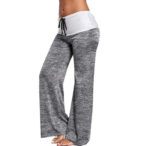 New Plus Size Women Yoga Lounge Sport Wide Leg Casual Loose Long Pants