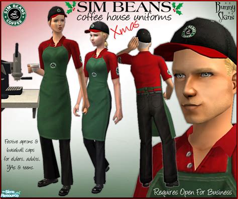 The Sims Resource Sim Beans Christmas Uniforms