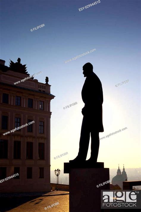 Tomas Garrigue Masaryk Statue In Prague Czech Republic Stock Photo