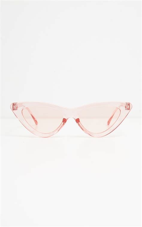 Pink Curved Cat Eye Sunglasses Accessories Prettylittlething Usa