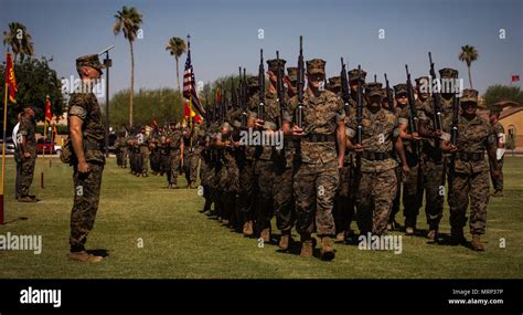 Us Marines Complete The Change Of Command Ceremony With A Pass In