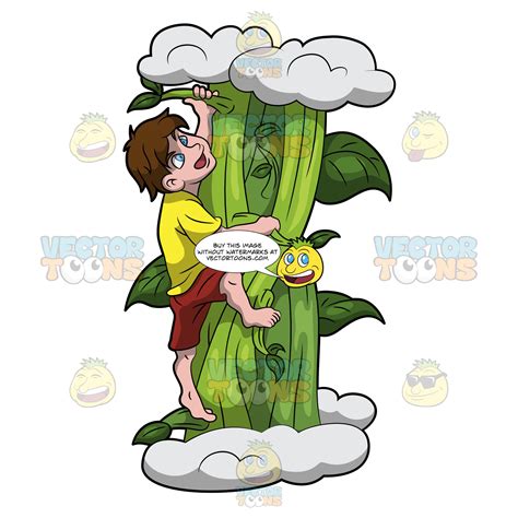 Jack Climbing Up The Giant Beanstalk Clipart Cartoons By Vectortoons