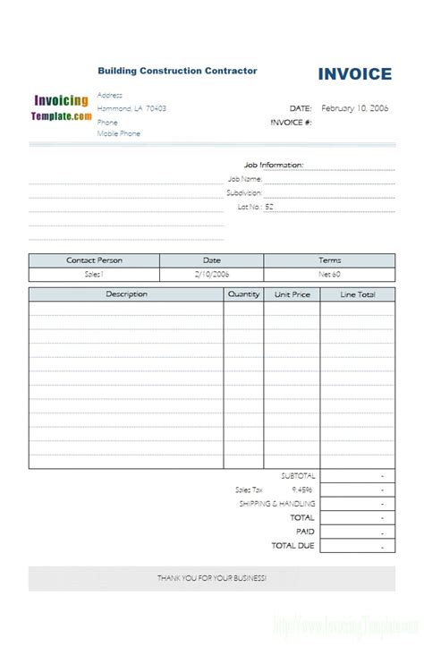 Self Employed Invoice Template Free Printable Templates